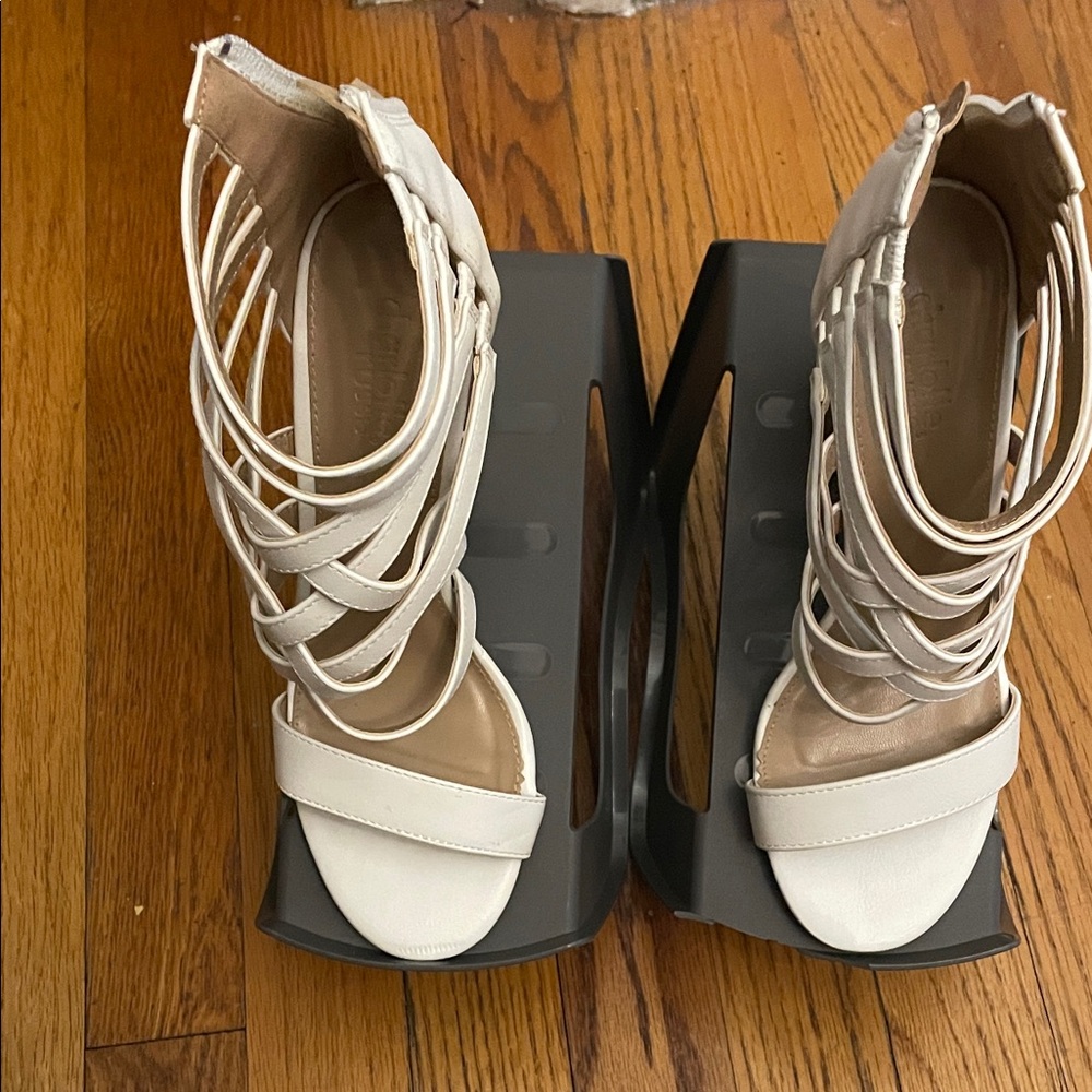 Charlotte Russe White Strappy Heels